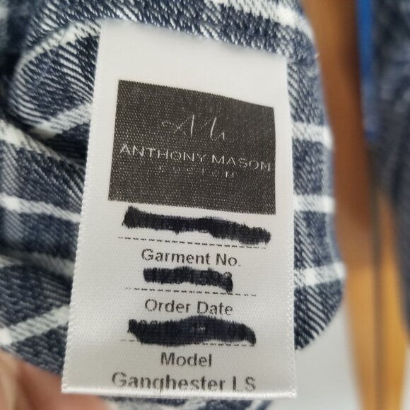 Men's Navy Check Flannel Shirt Anthony Mason Custom Atlanta Size XXL - Picture 6 of 8